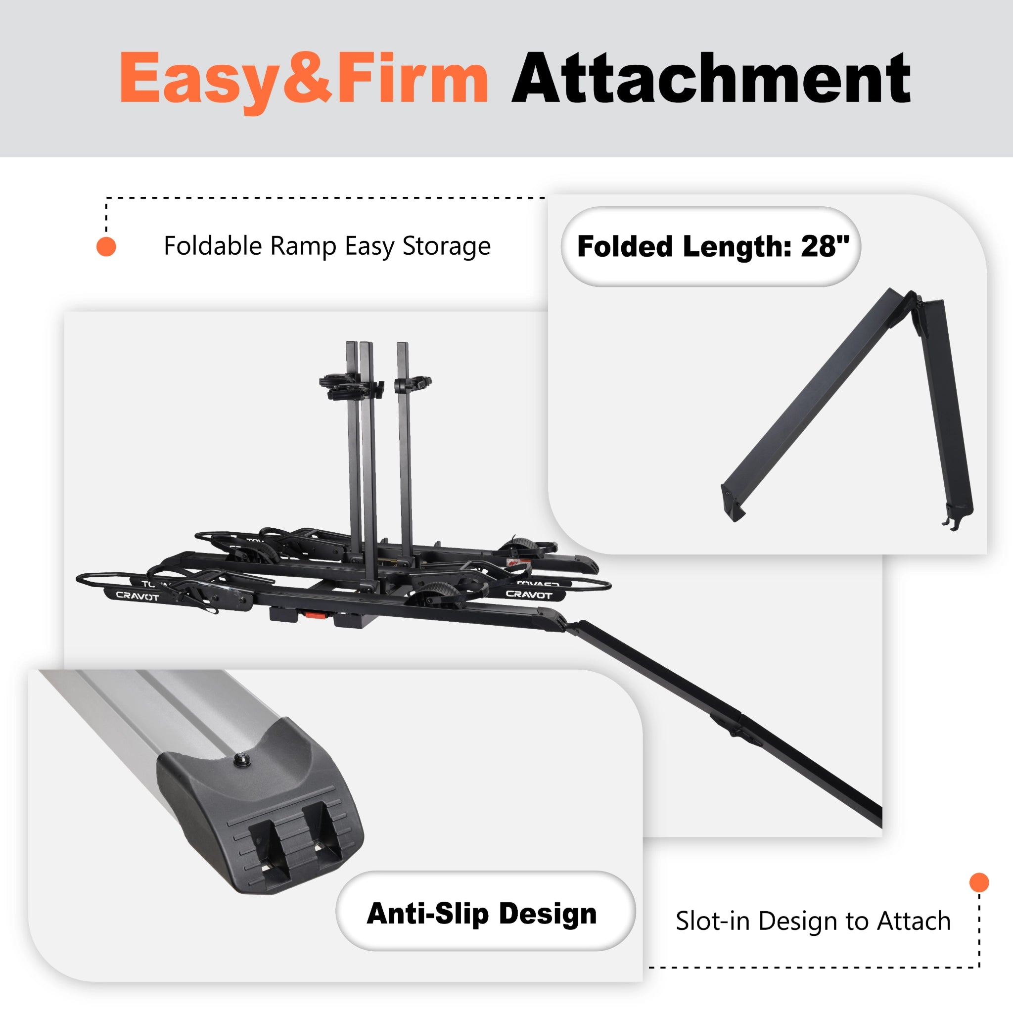CRAVOT CyberRack S3 Hitch Bike Rack, 2’’ Receiver, 300 LBS Capacity