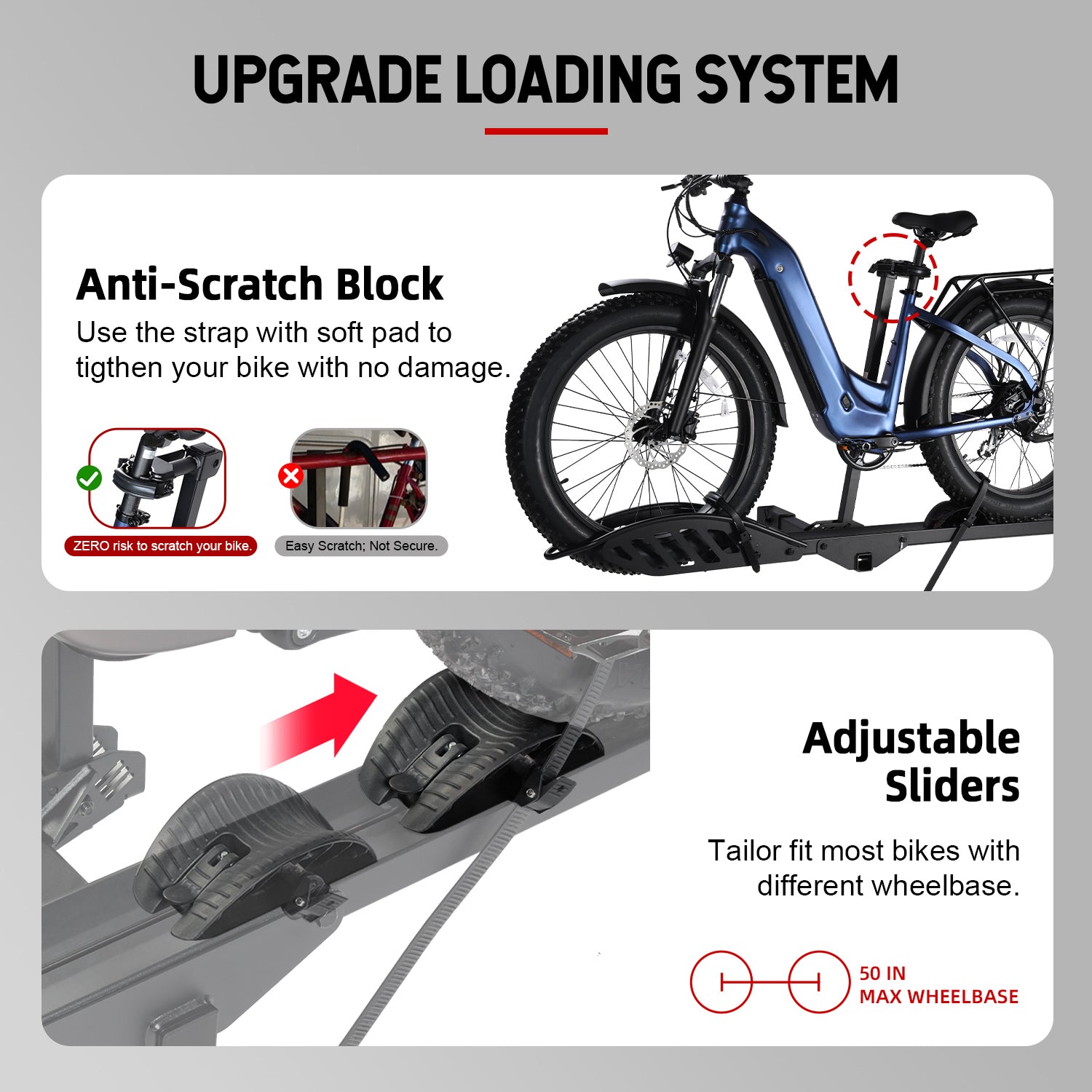 Sole R Hitch Mount Fat Tire E-Bike Rack