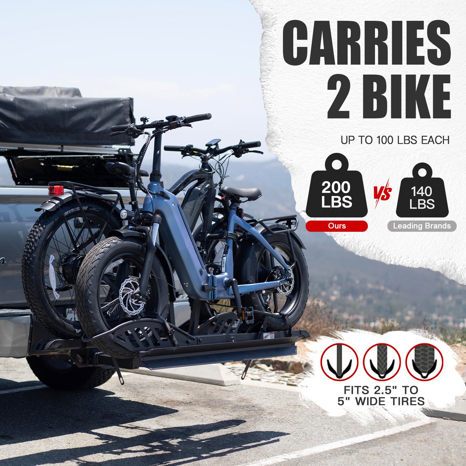 MATE R Hitch Mount Fat Tire E-Bike Rack