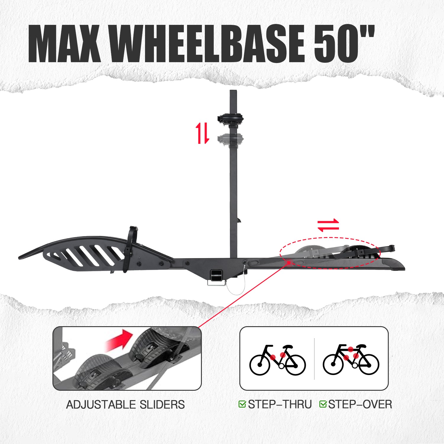 Sole R Hitch Mount Fat Tire E-Bike Rack