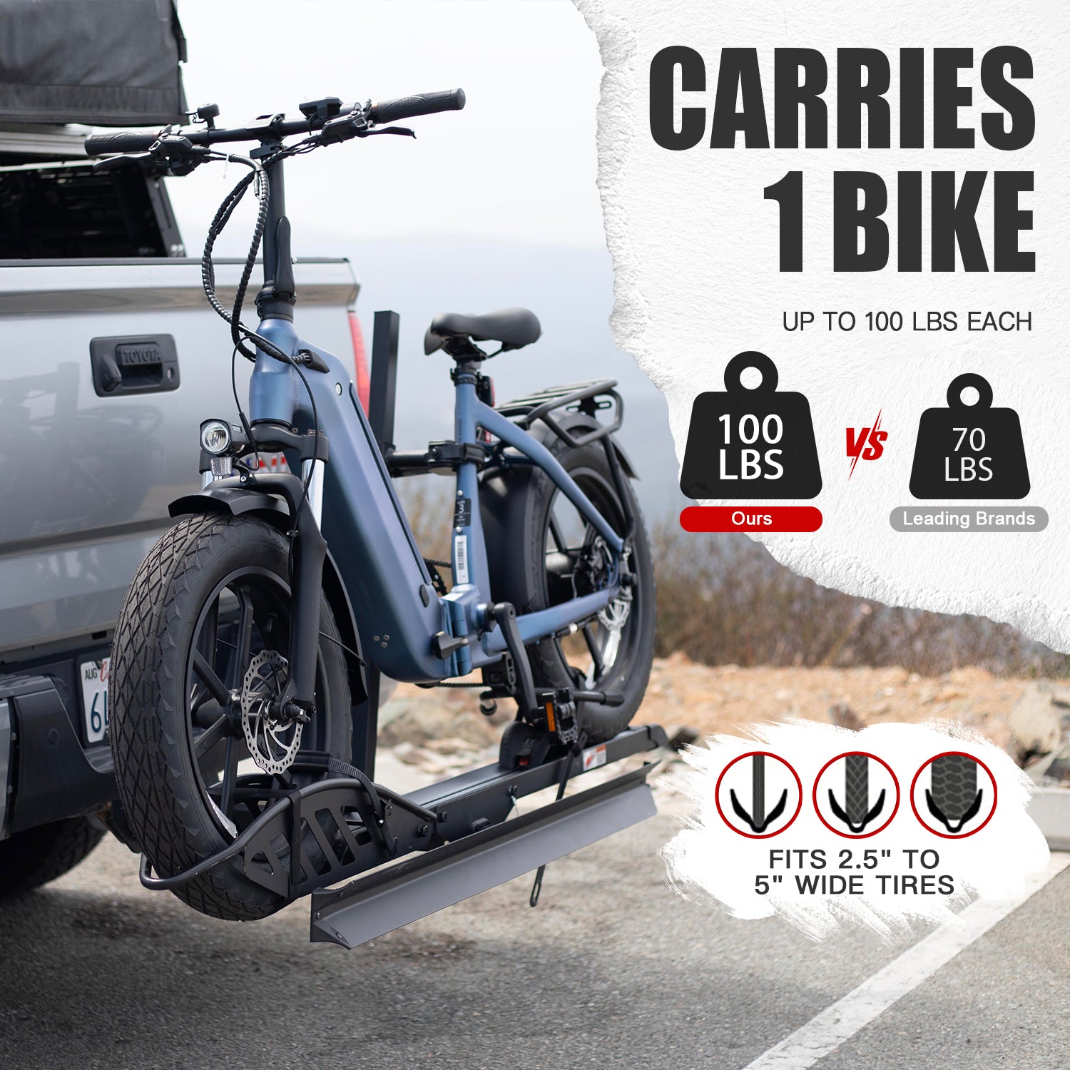 Sole R Hitch Mount Fat Tire E-Bike Rack