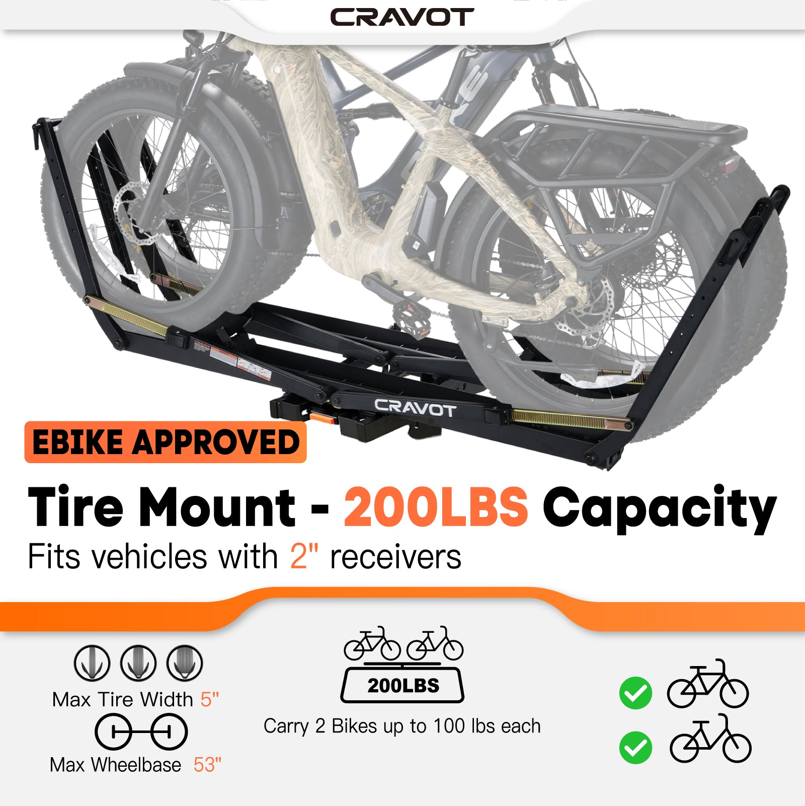 CRAVOT MagRack X2 MAX Foldable Hitch Bike Rack