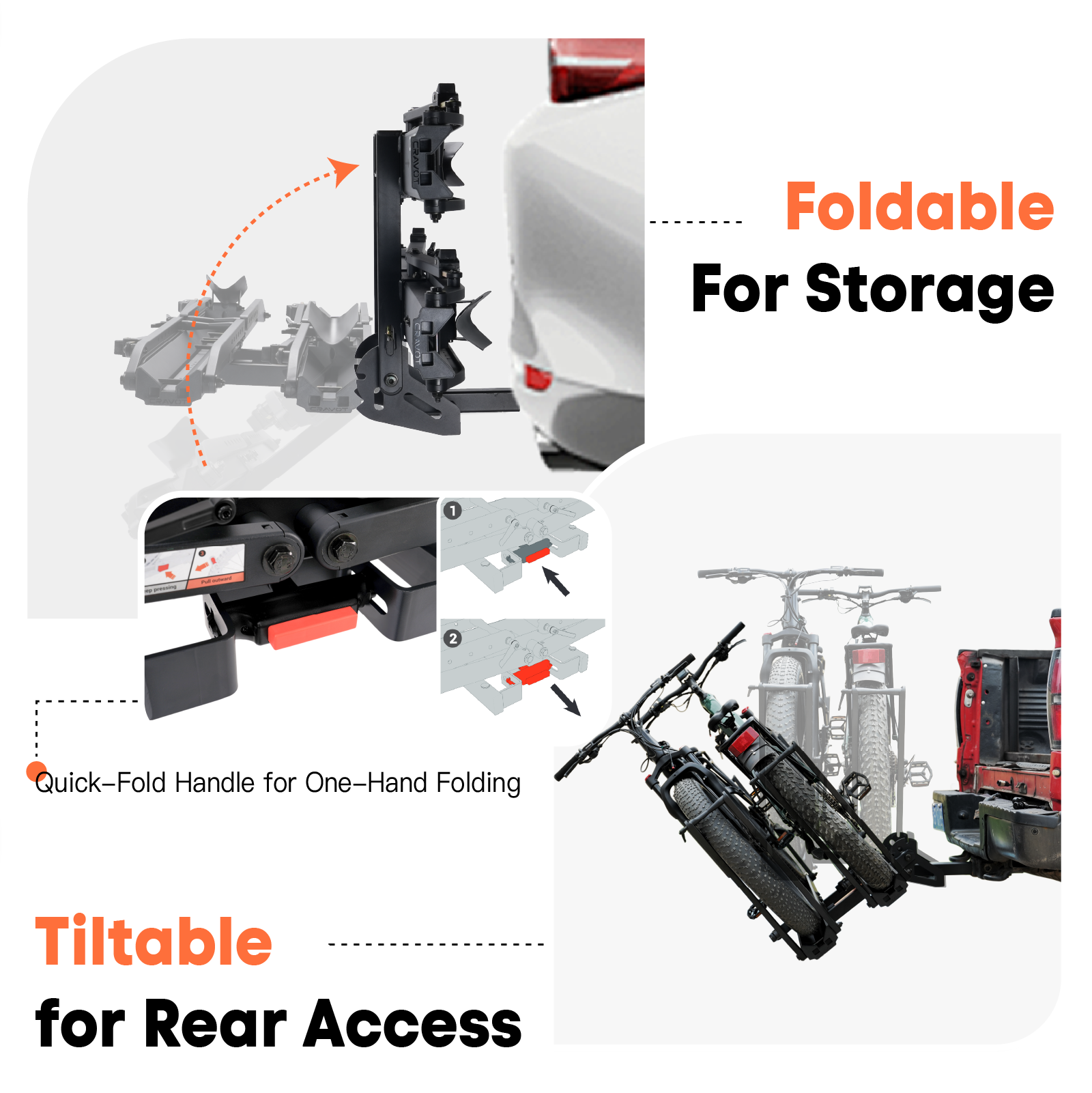 CRAVOT MagRack X2 MAX Foldable Hitch Bike Rack