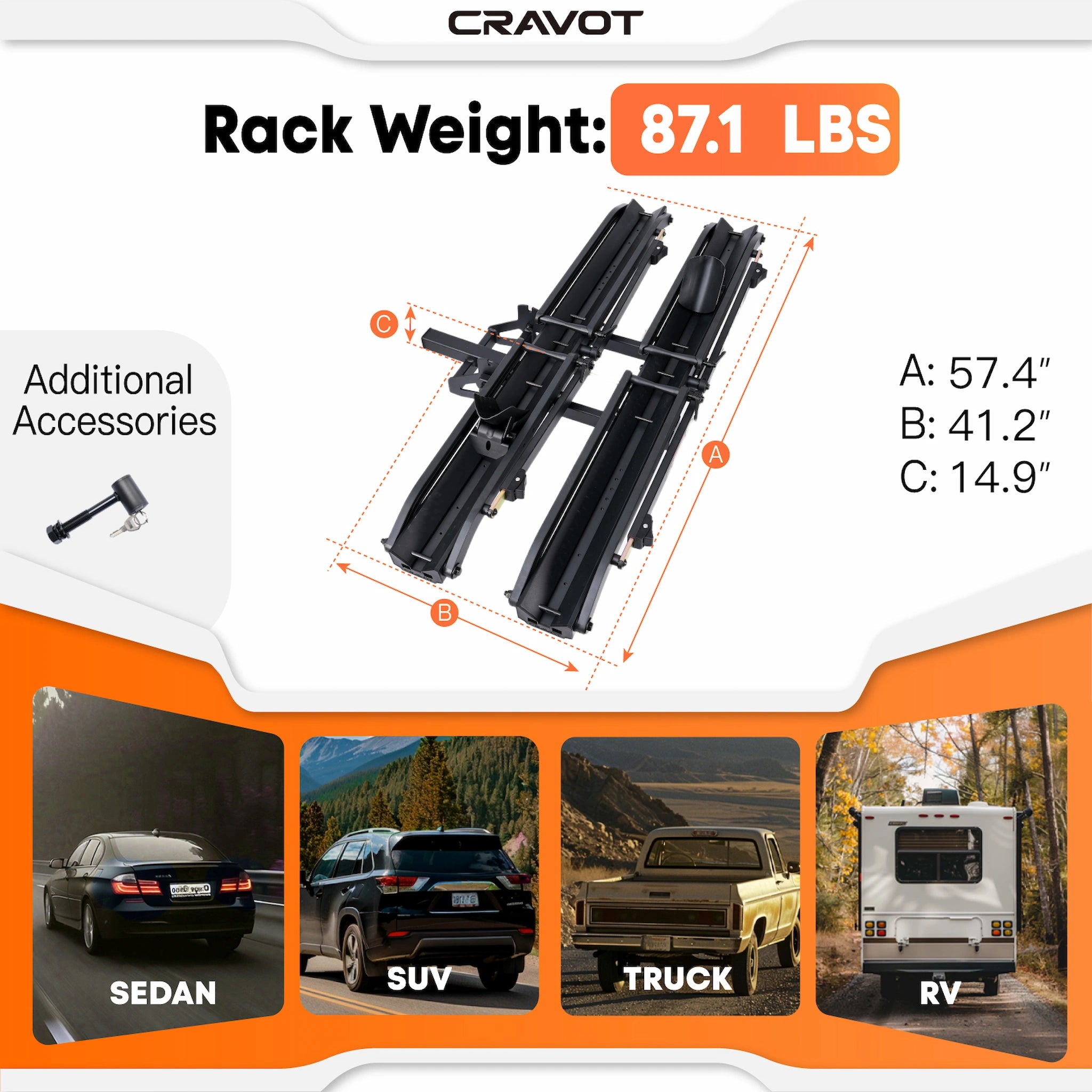 CRAVOT MagRack X2 MAX Foldable Hitch Bike Rack