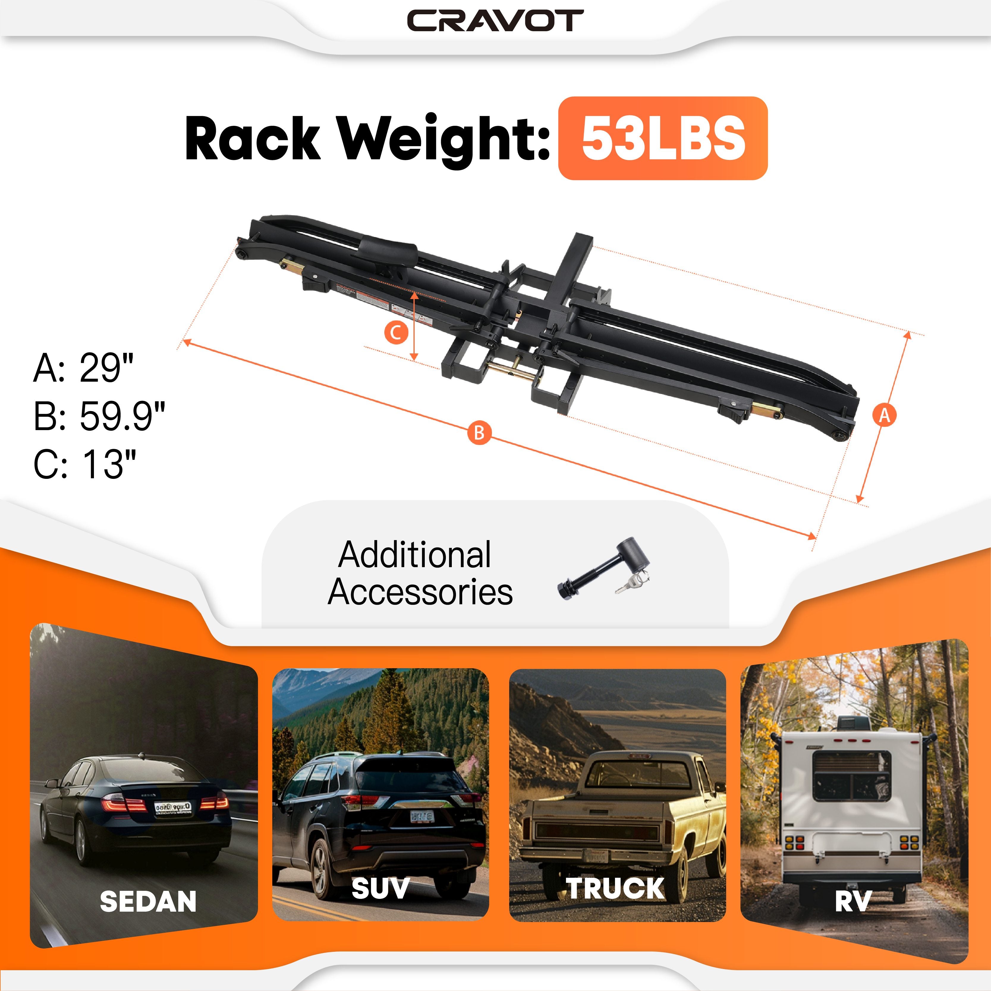 CRAVOT MagRack X1 Foldable Single-Bike Hitch Bike Rack