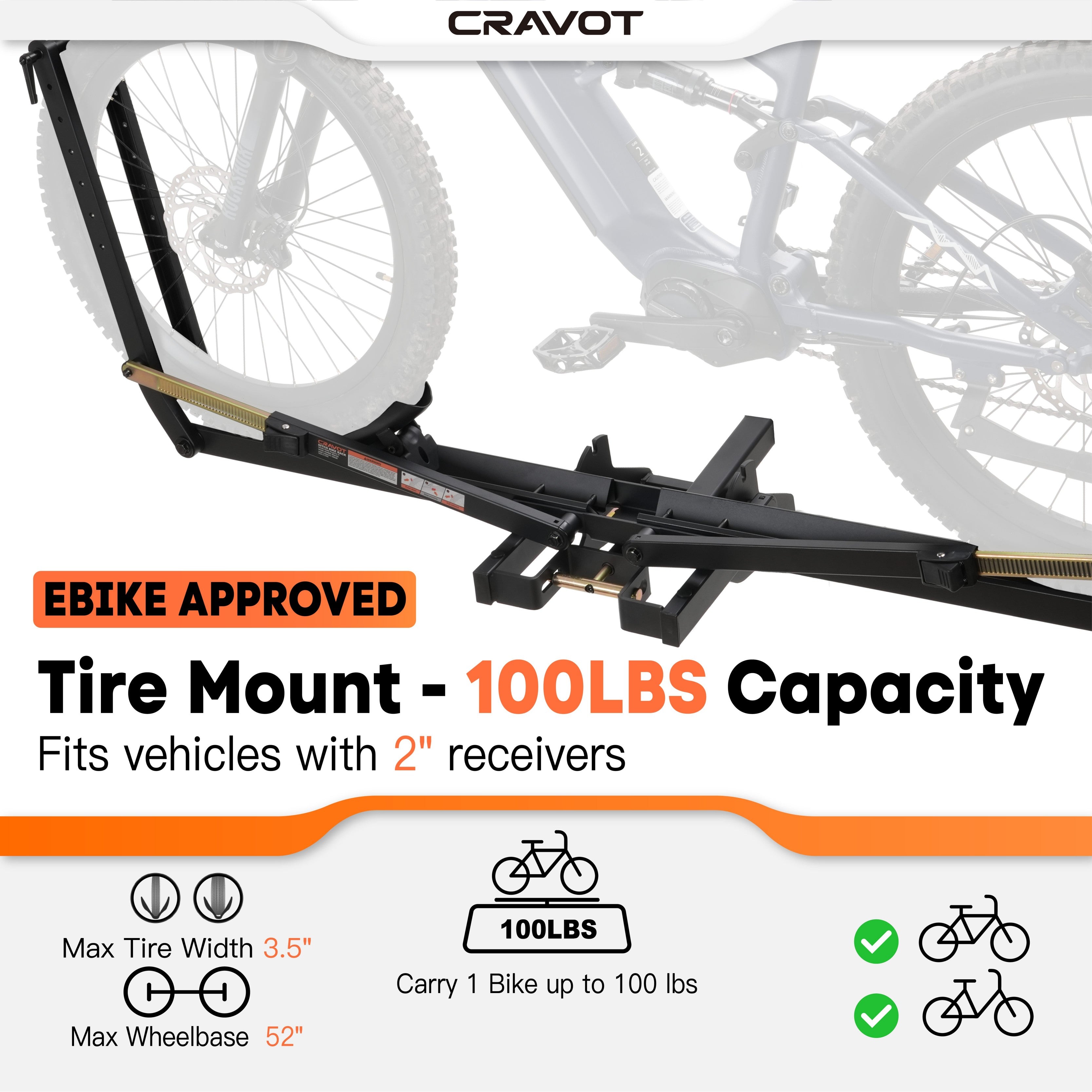 CRAVOT MagRack X1 Foldable Single-Bike Hitch Bike Rack