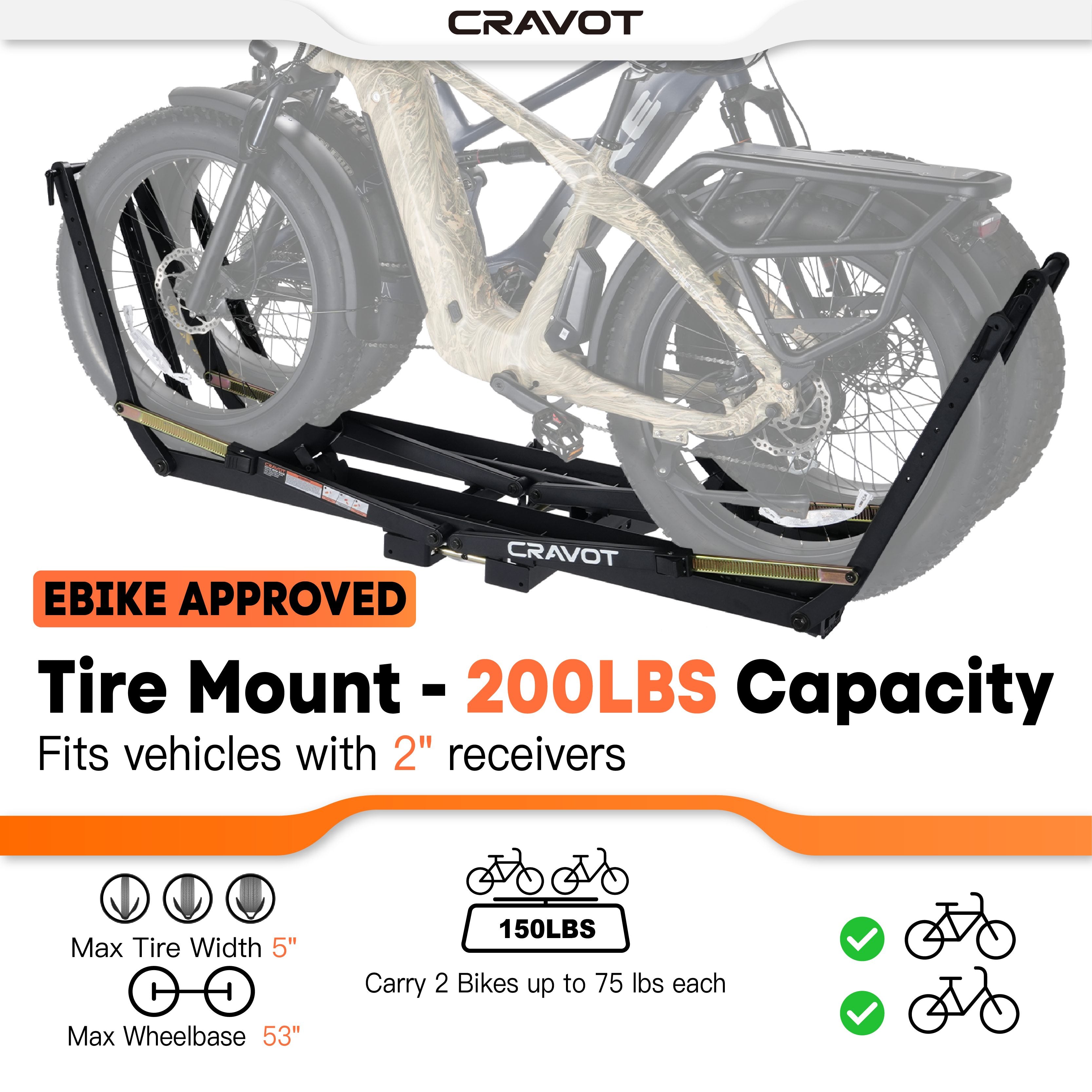 CRAVOT MagRack X2 MAX Foldable Hitch Bike Rack
