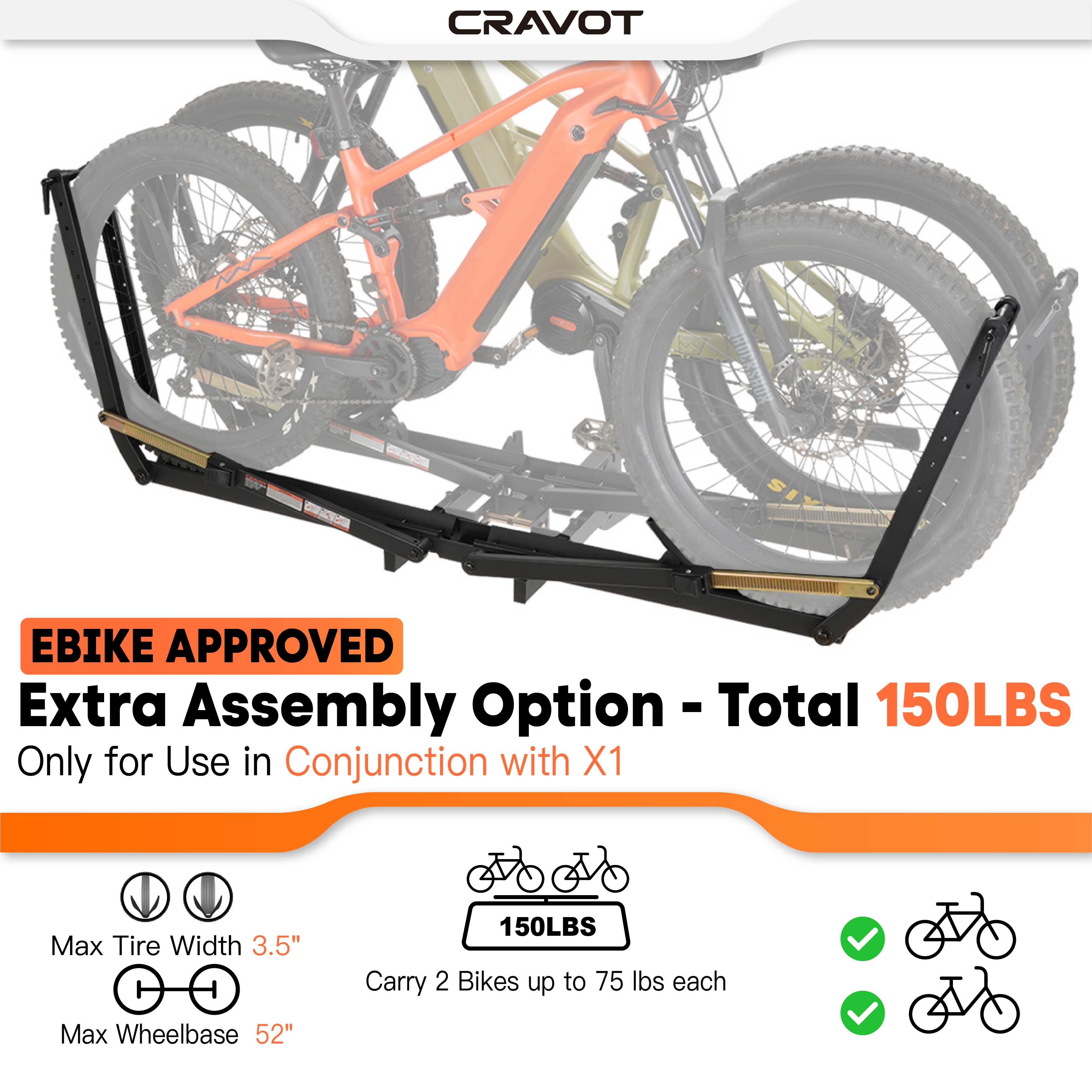 MagRack XA Extension | Fits MagRack X1 Hitch Bike Rack