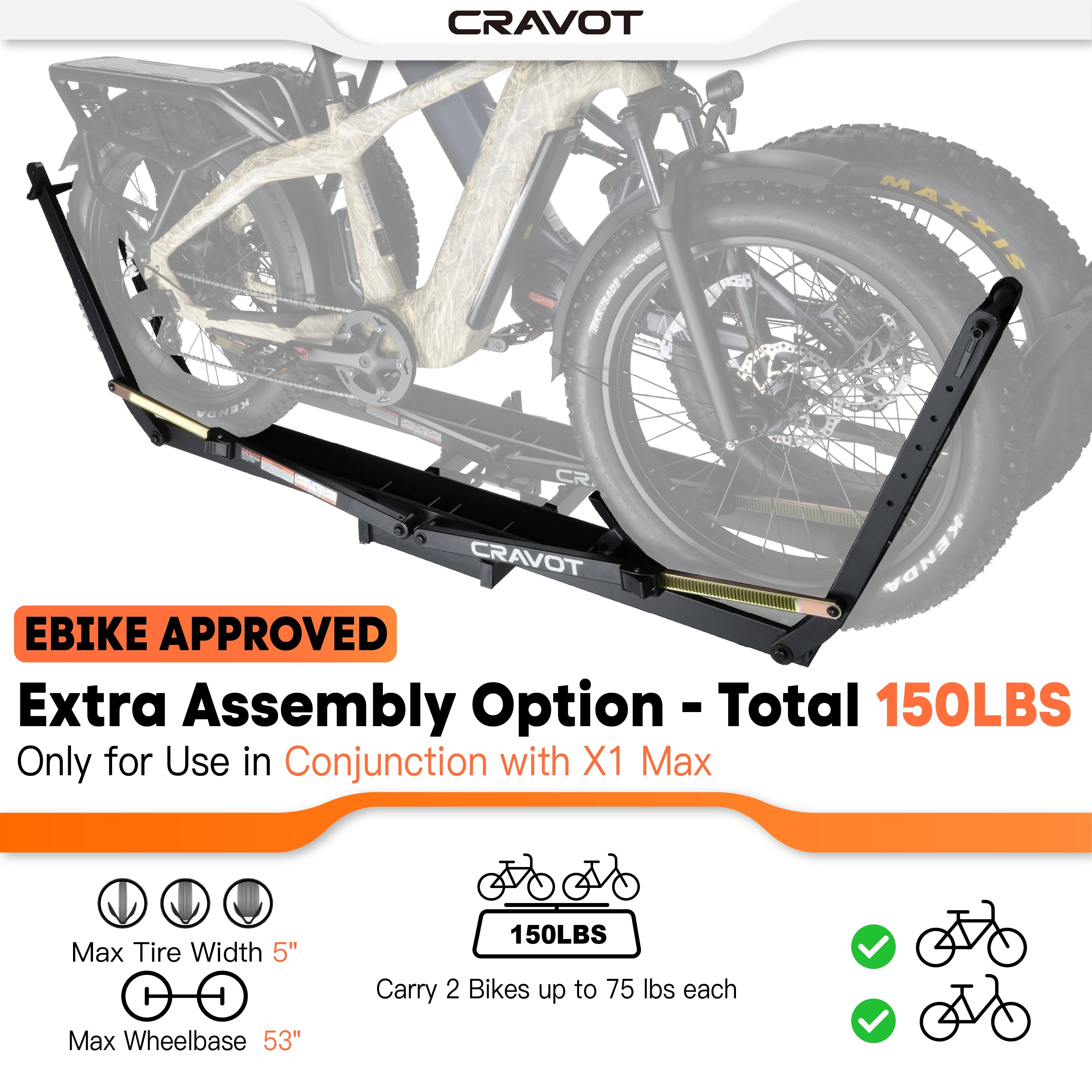 MagRack XA Max Extension | Fits MagRack X1 Max Hitch Bike Rack