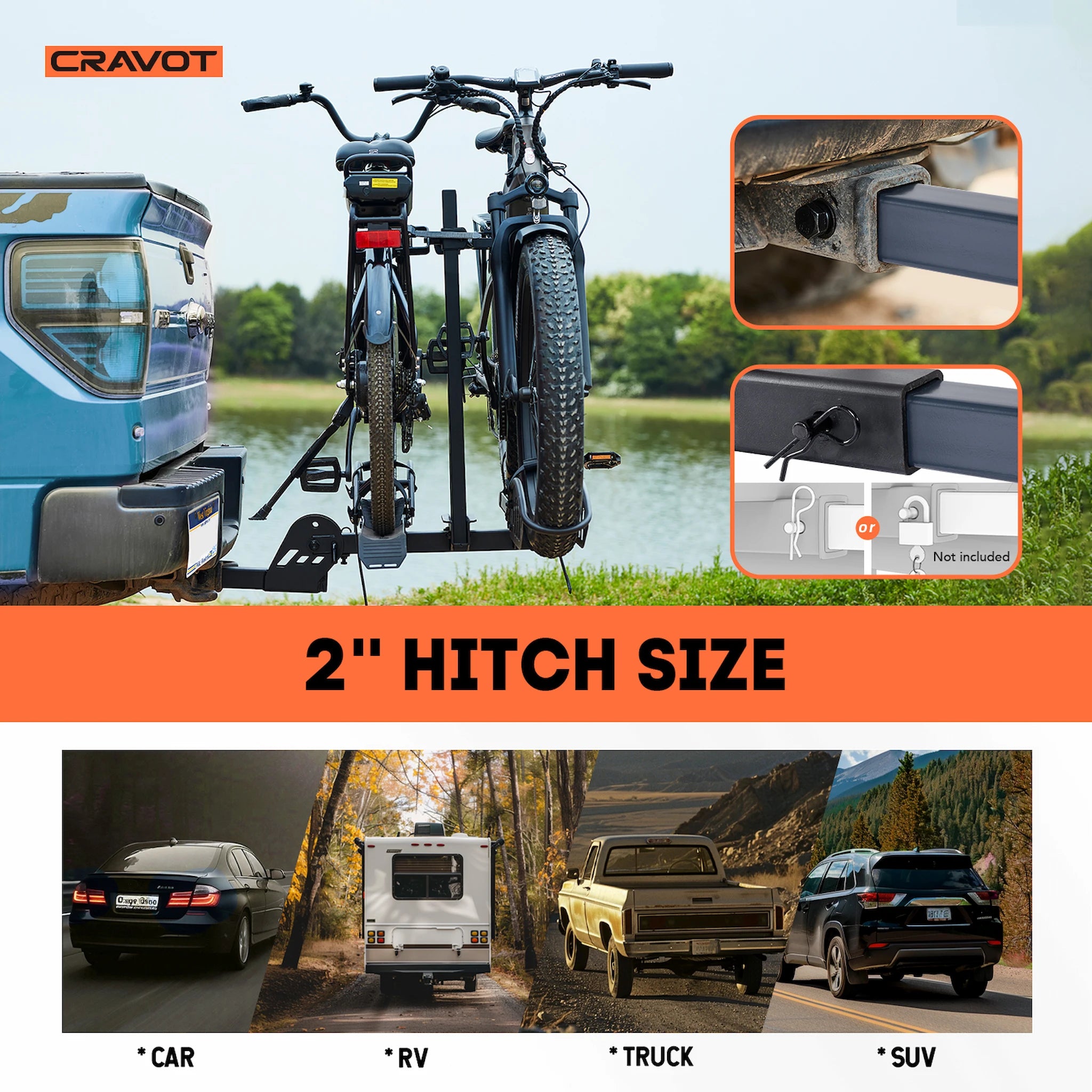 Cravot CyberRack E2 Bike Rack 2" receiver