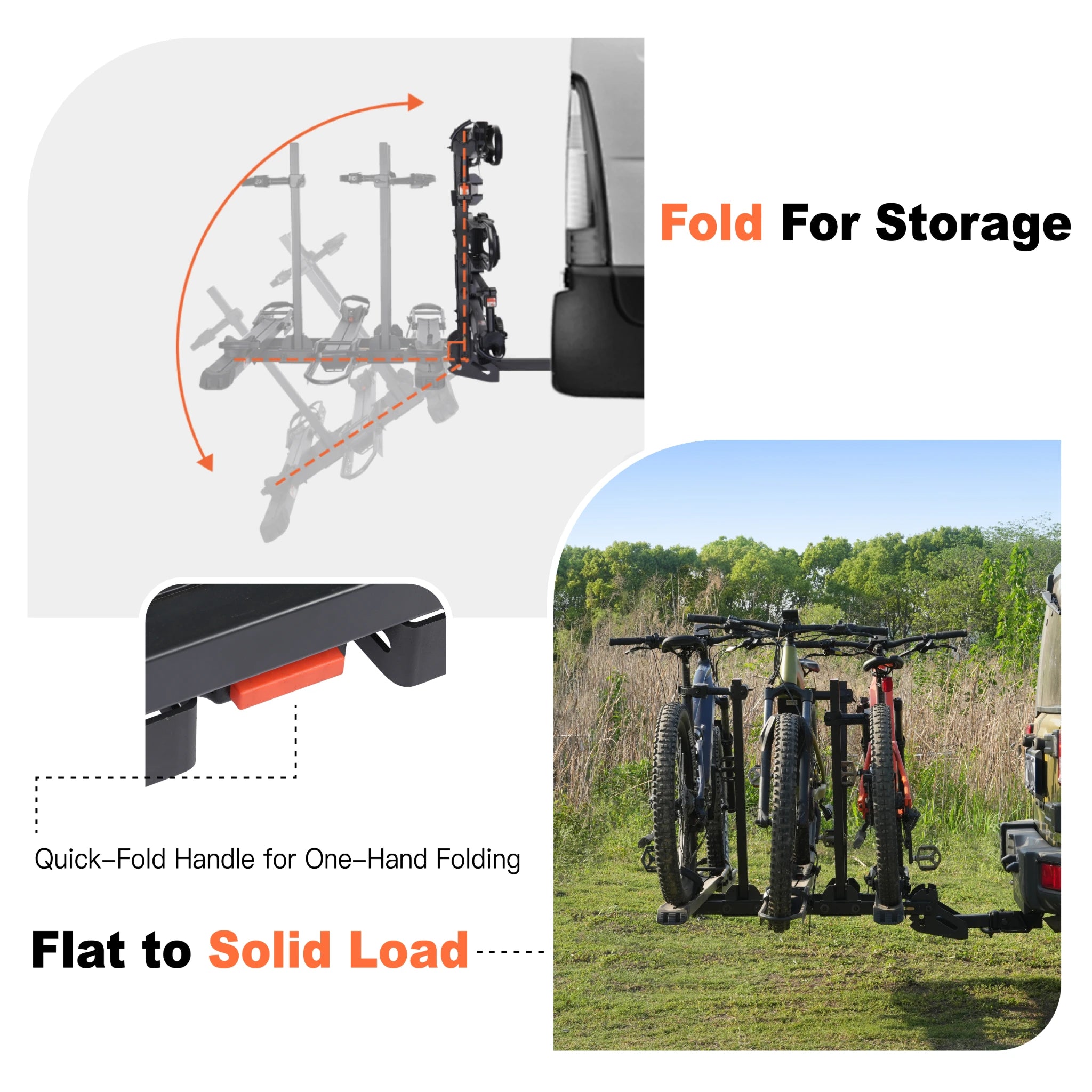 CRAVOT CyberRack S3 Hitch Bike Rack, 2’’ Receiver, 300 LBS Capacity