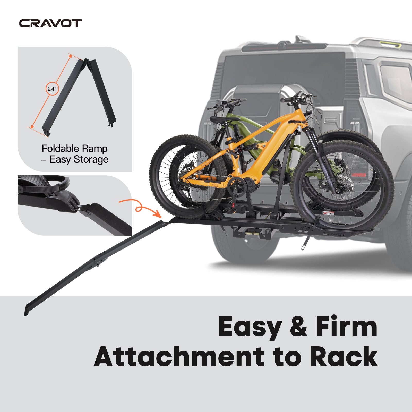 CRAVOT CyberRack S2 Hitch Bike Rack, 2’’ Receiver, 300 LBS Capacity
