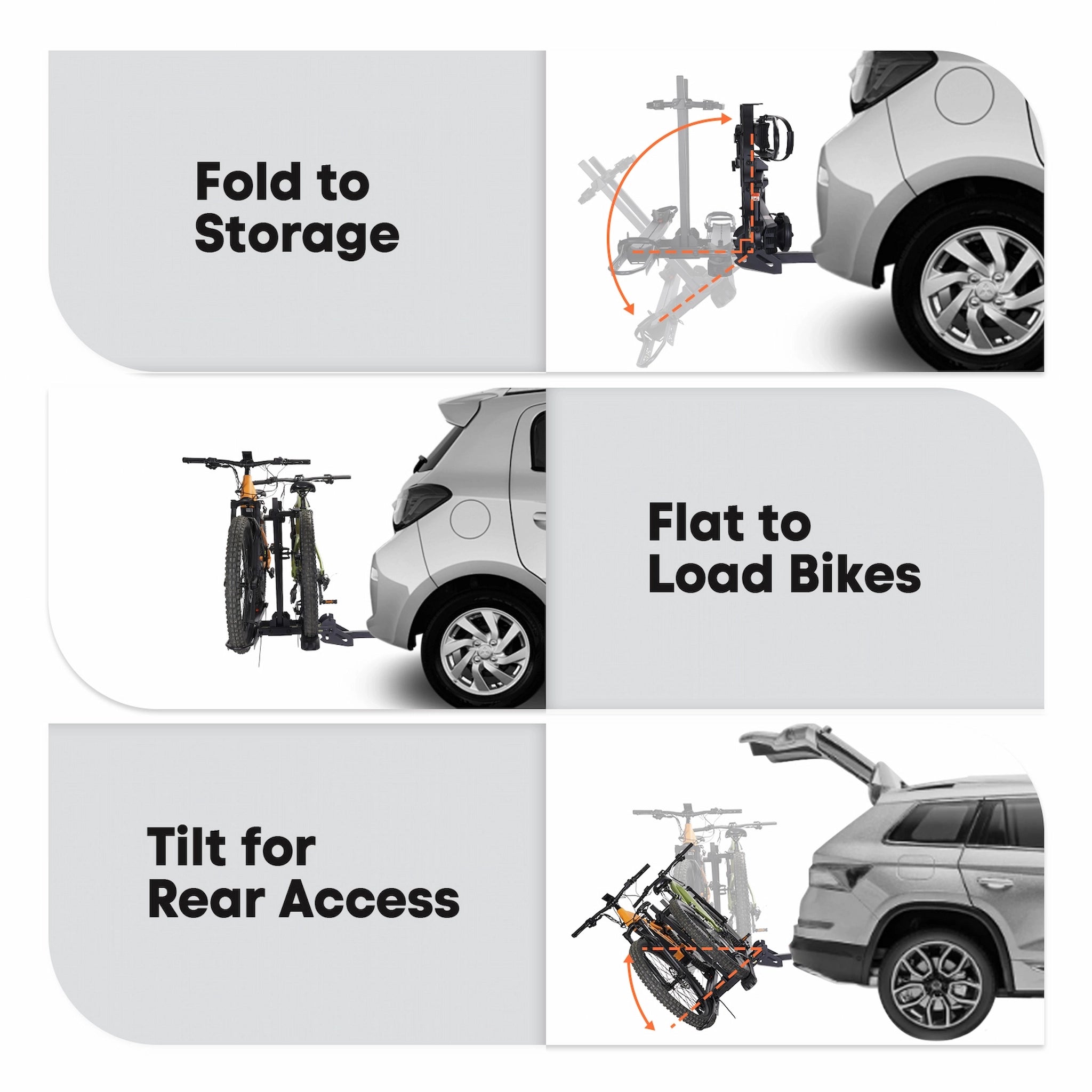 S2 Hitch Bike Rack foldable and tiltable