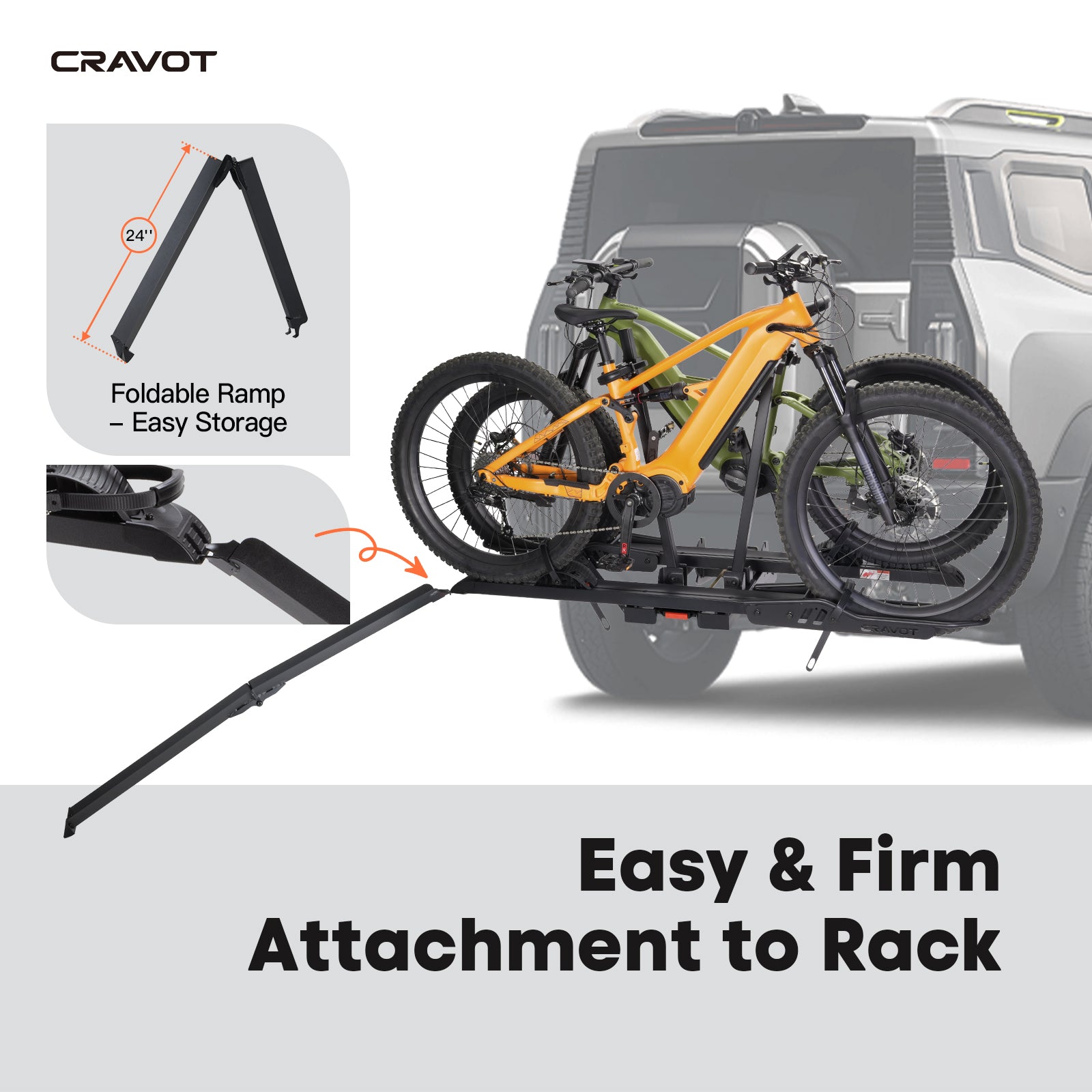 CRAVOT CyberRack S2 Hitch Bike Rack, 2’’ Receiver, 300 LBS Capacity