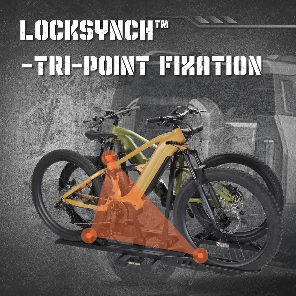 S2 Hitch Bike Rack tri-point fixation