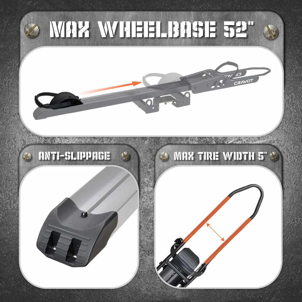 S2 Hitch Bike Rack fit max wheelbase up to 52"