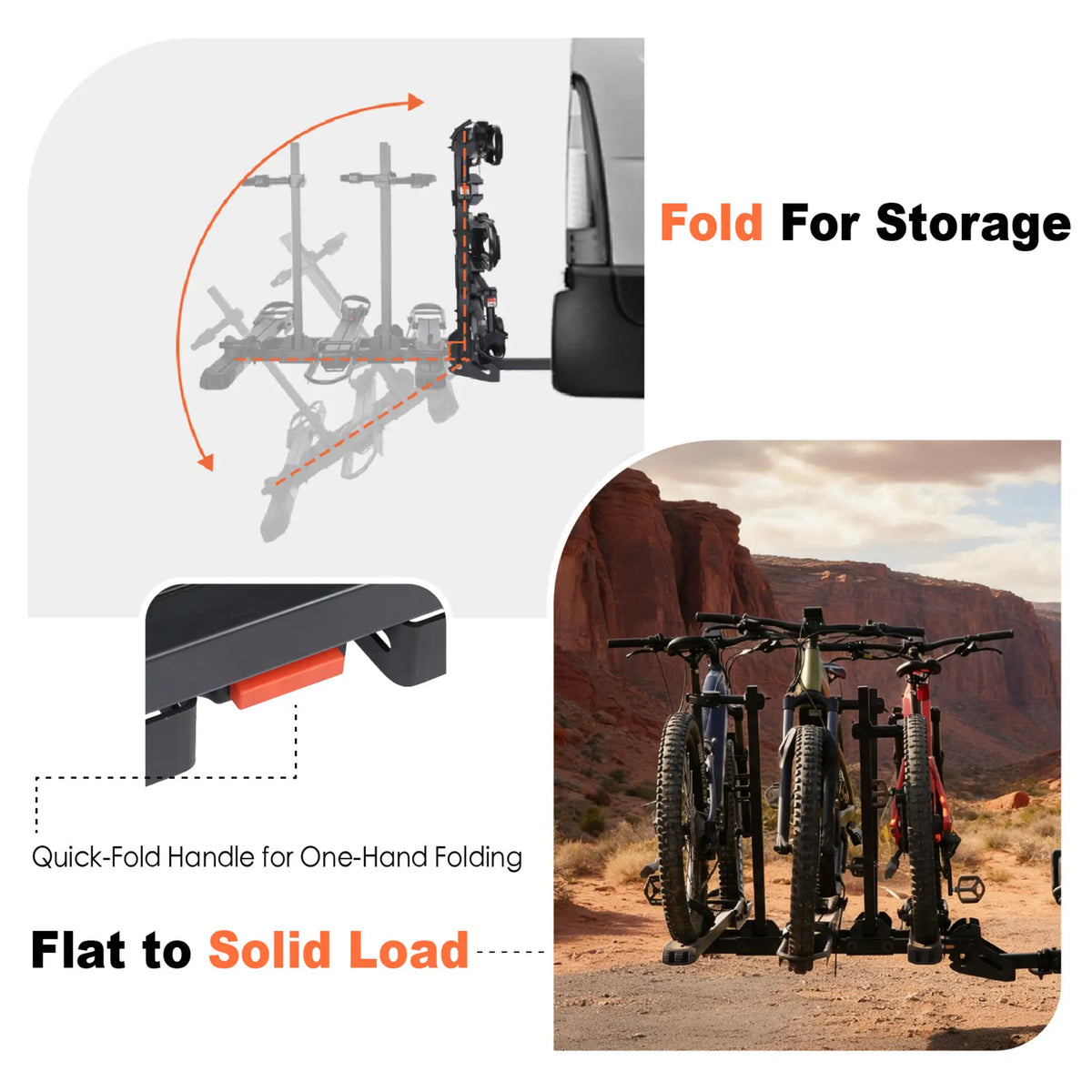 CRAVOT CyberRack S3 Evo Hitch Bike Rack Built-In Ramp, 2’’ Receiver, 300 LBS Capacity