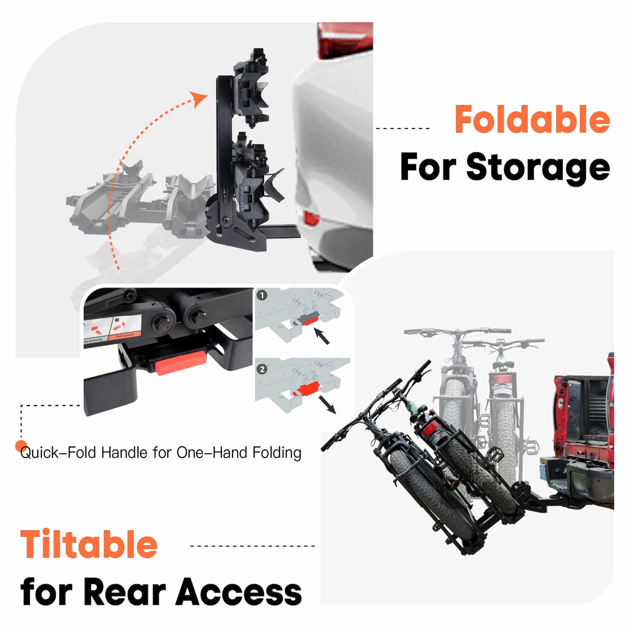 CRAVOT MagRack X2 MAX Foldable Hitch Bike Rack