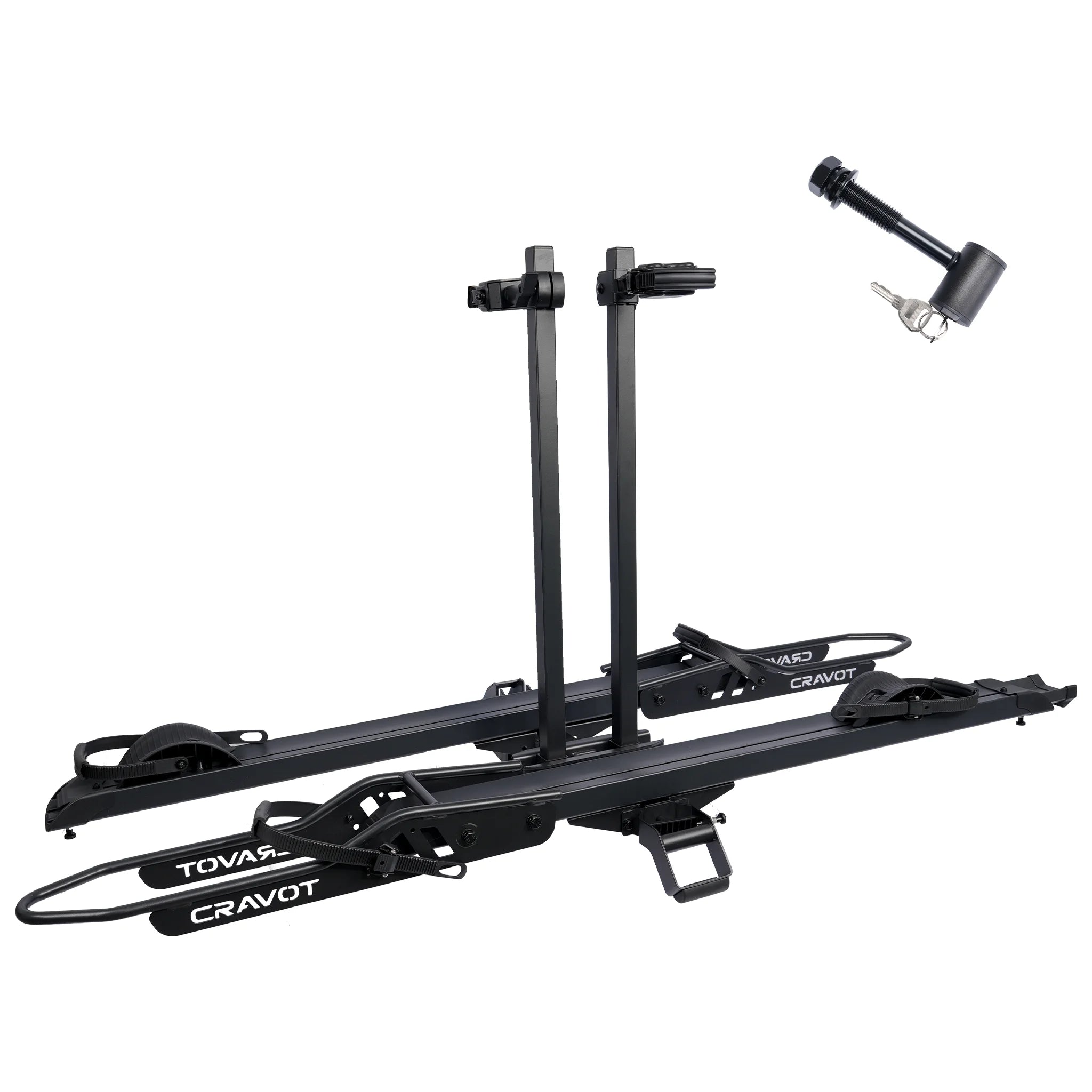 CRAVOT CyberRack E2 PLUS Built-in Ramp Hitch Bike Rack, 2’’ Receiver, 200 LBS Capacity