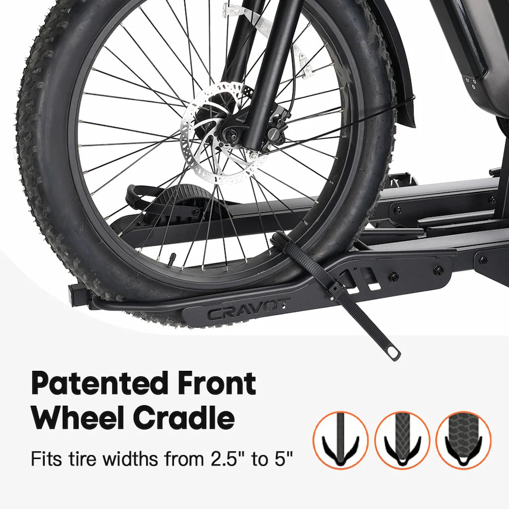 E2 Plus Hitch Bike Rack fit tire up to 5"