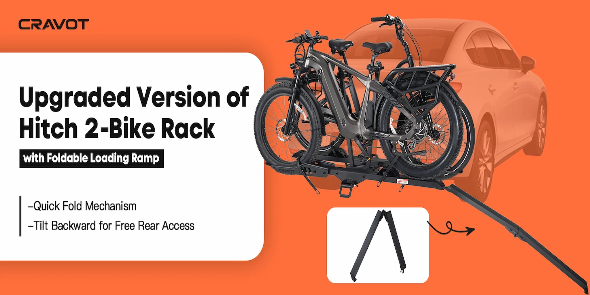 E2 Plus Hitch Bike Rack with a Loading Ramp
