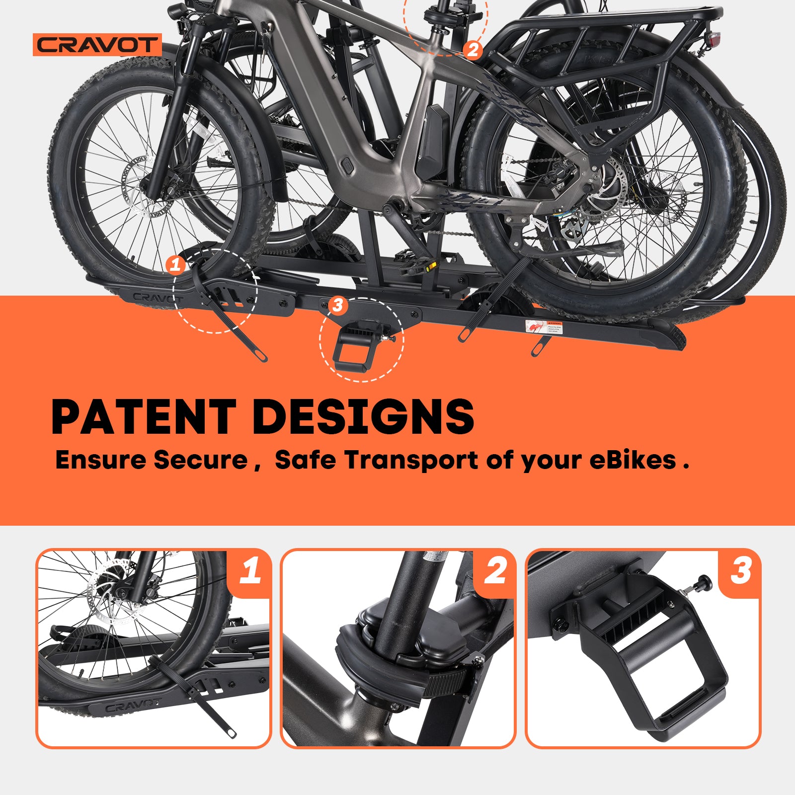 CRAVOT CyberRack E2 PLUS Hitch Bike Rack CRAVOT CyberRack E2 PLUS Hitch Bike Rack