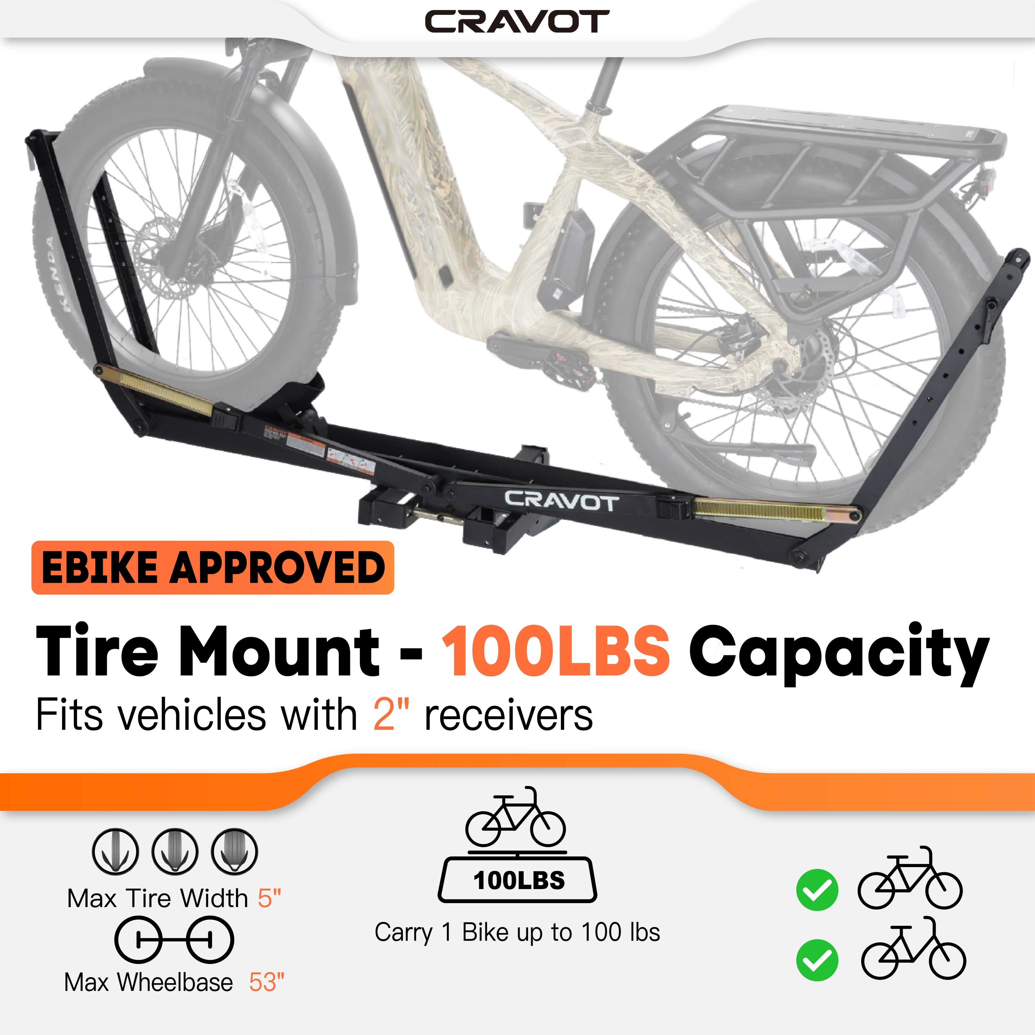CRAVOT MagRack X1 MAX Foldable Hitch Bike Rack