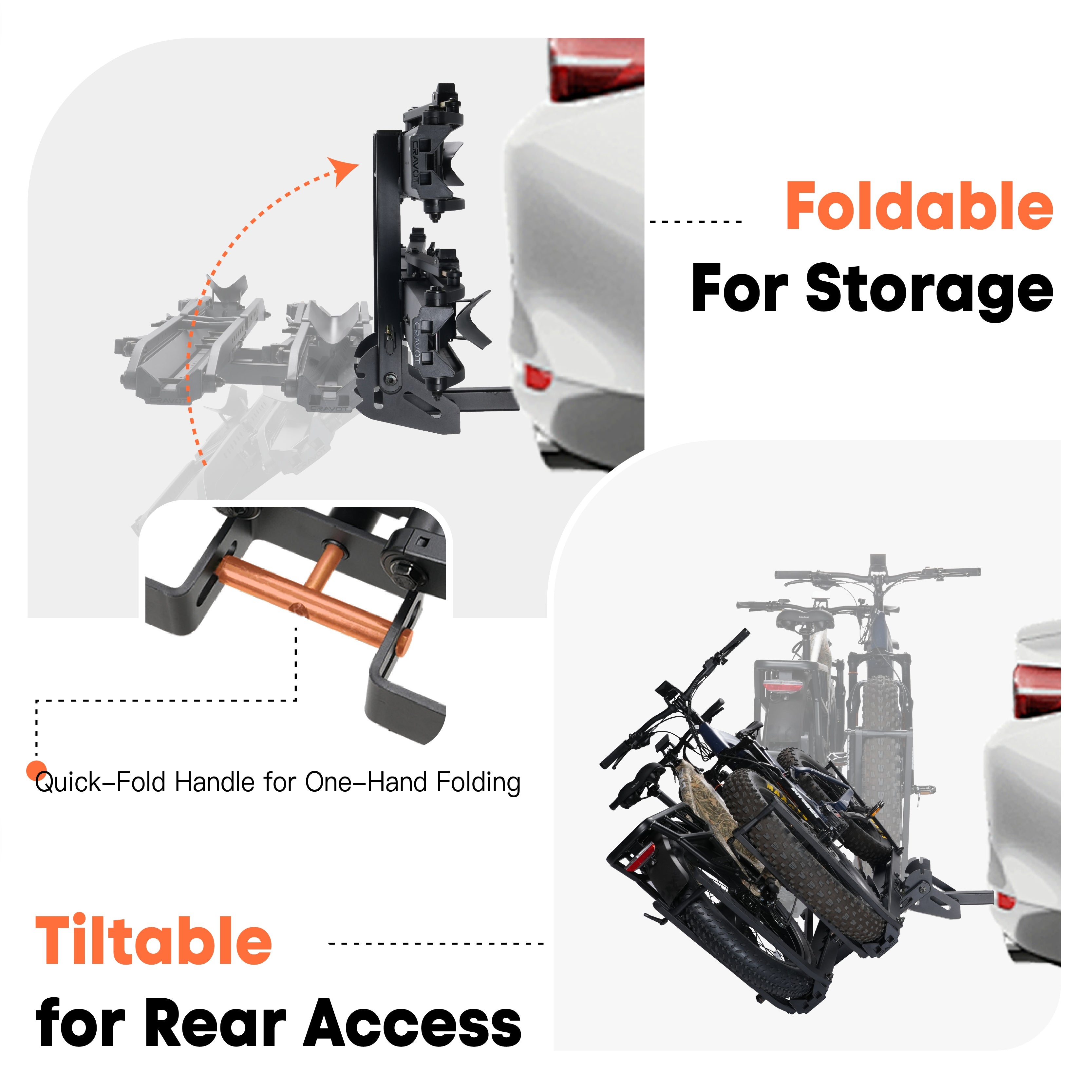 CRAVOT MagRack X2 MAX Foldable Hitch Bike Rack