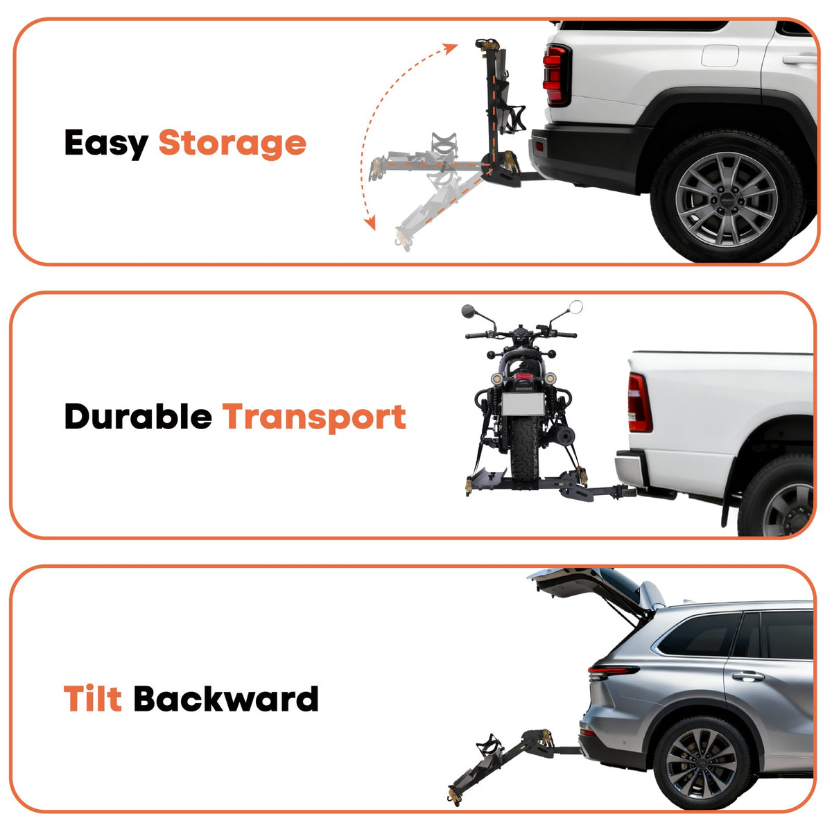 CRAVOT MotoRack M1/M1 Max Heavy Duty Foldable Hitch Motor Bike Rack