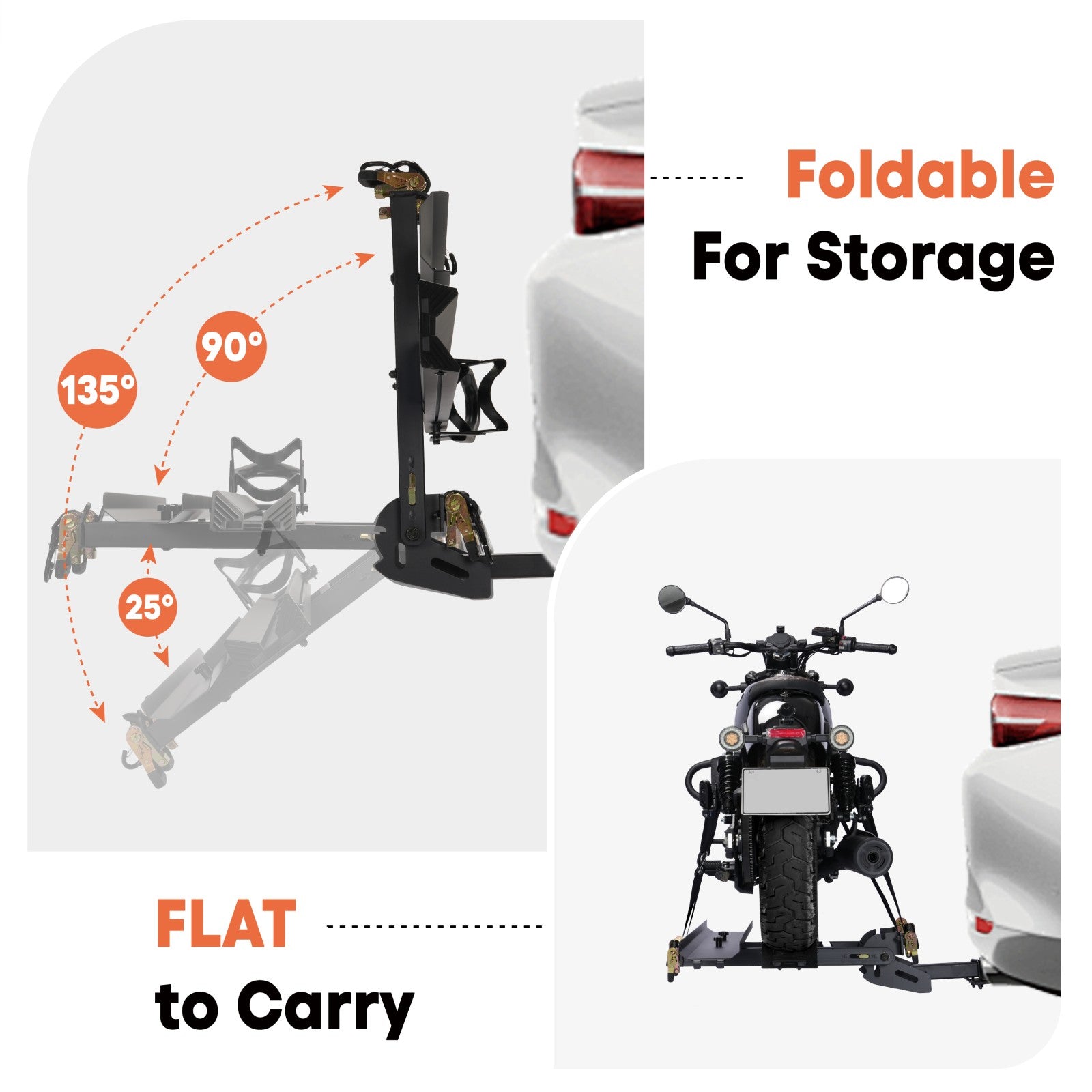 CRAVOT MotoRack M1/M1 Max Heavy Duty Foldable Hitch Motor Bike Rack