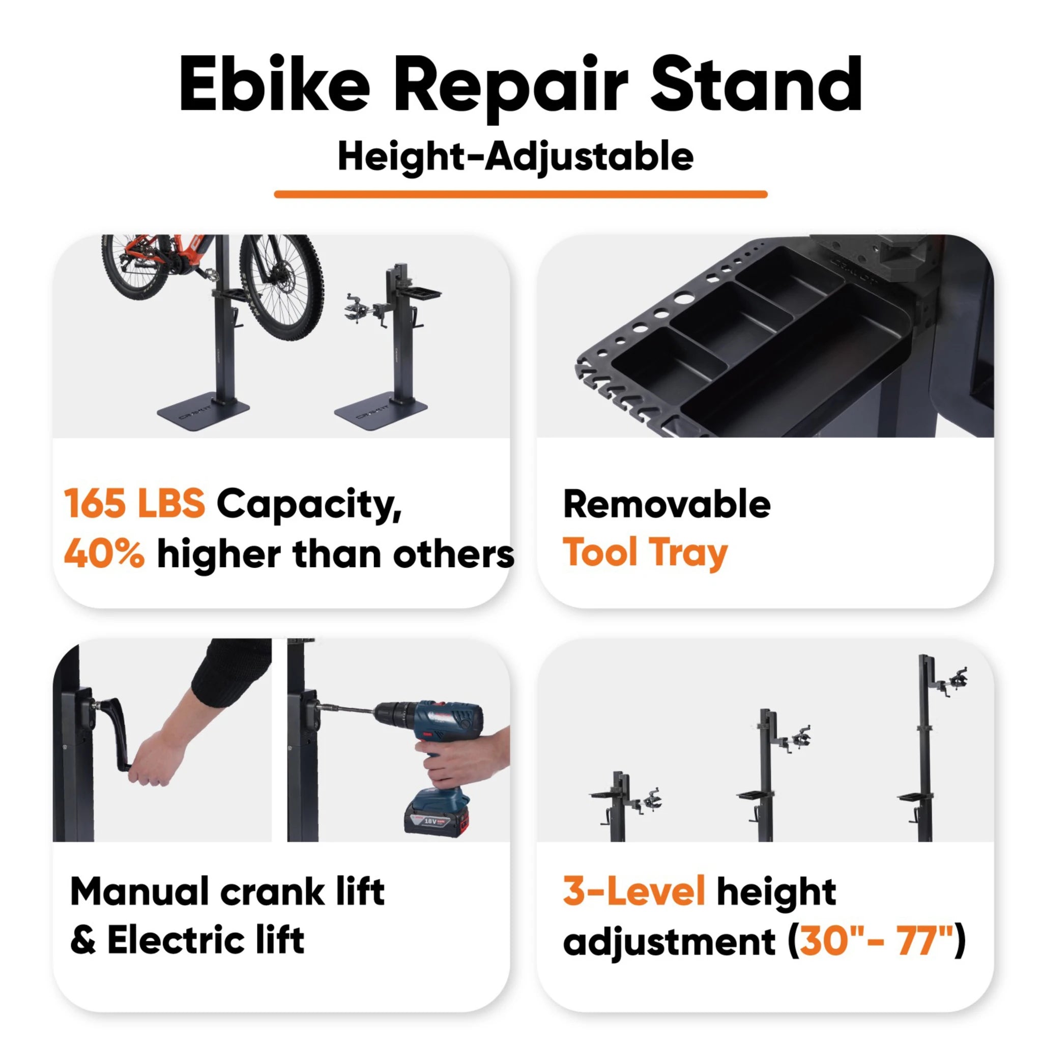 certeo fahrradständer Heavy-Duty E-Bike Repair Stand Clementinen richtig lagern » Typ:E-Bike Kompakt Stil:Step-Thru Service e