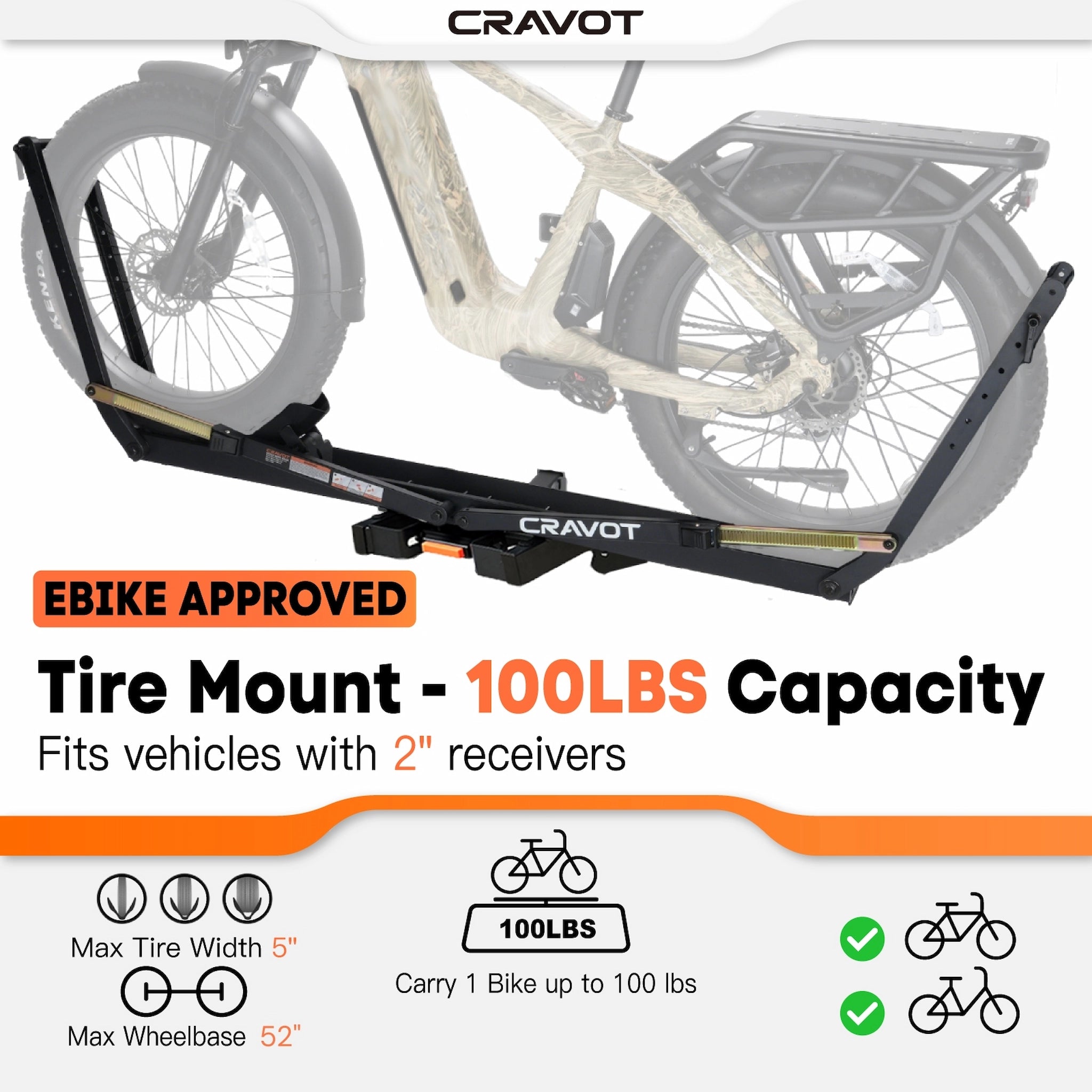 CRAVOT MagRack X1 MAX Foldable Hitch Bike Rack