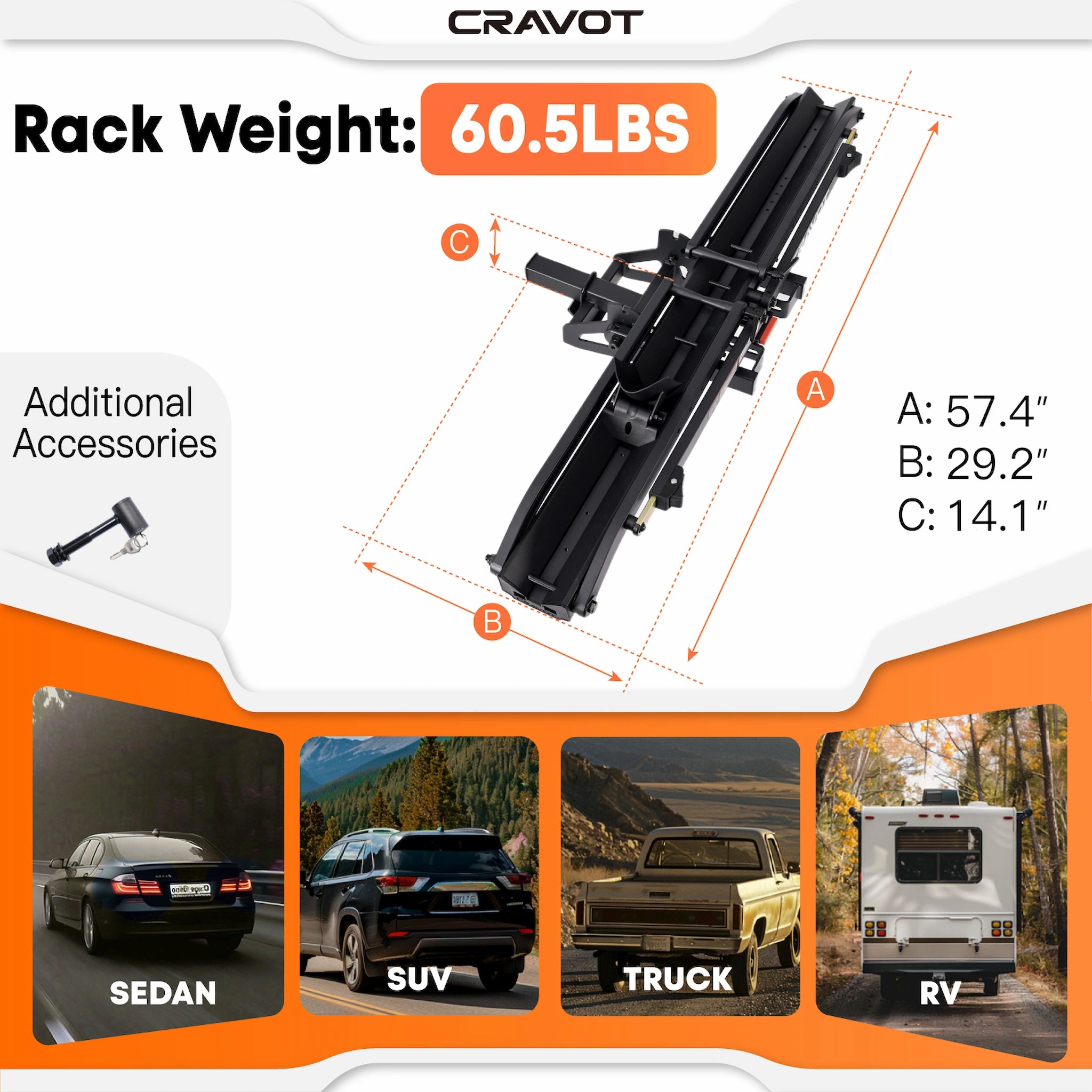 CRAVOT MagRack X1 MAX Foldable Hitch Bike Rack